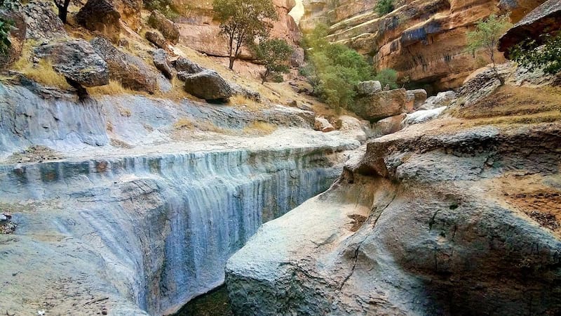 shirez canyon with astonish rocky way inside near of khoramabad lorestan